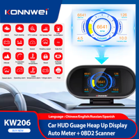 New 2in1 KONNWEI KW206 Car Diagnostic HUD OBD2 Automotive Car Code Reader Adapter Scanner Auto Tools On-Board Computer Display
