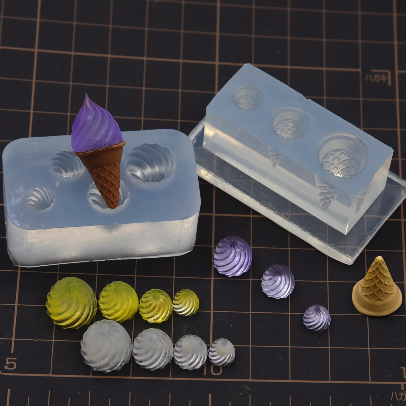 Porttery Clay Mini Real Ice Cream Silicone Molds for DIY UV Resin Gule Doll Food Toy  Fasting Shaped DIY molds view 4