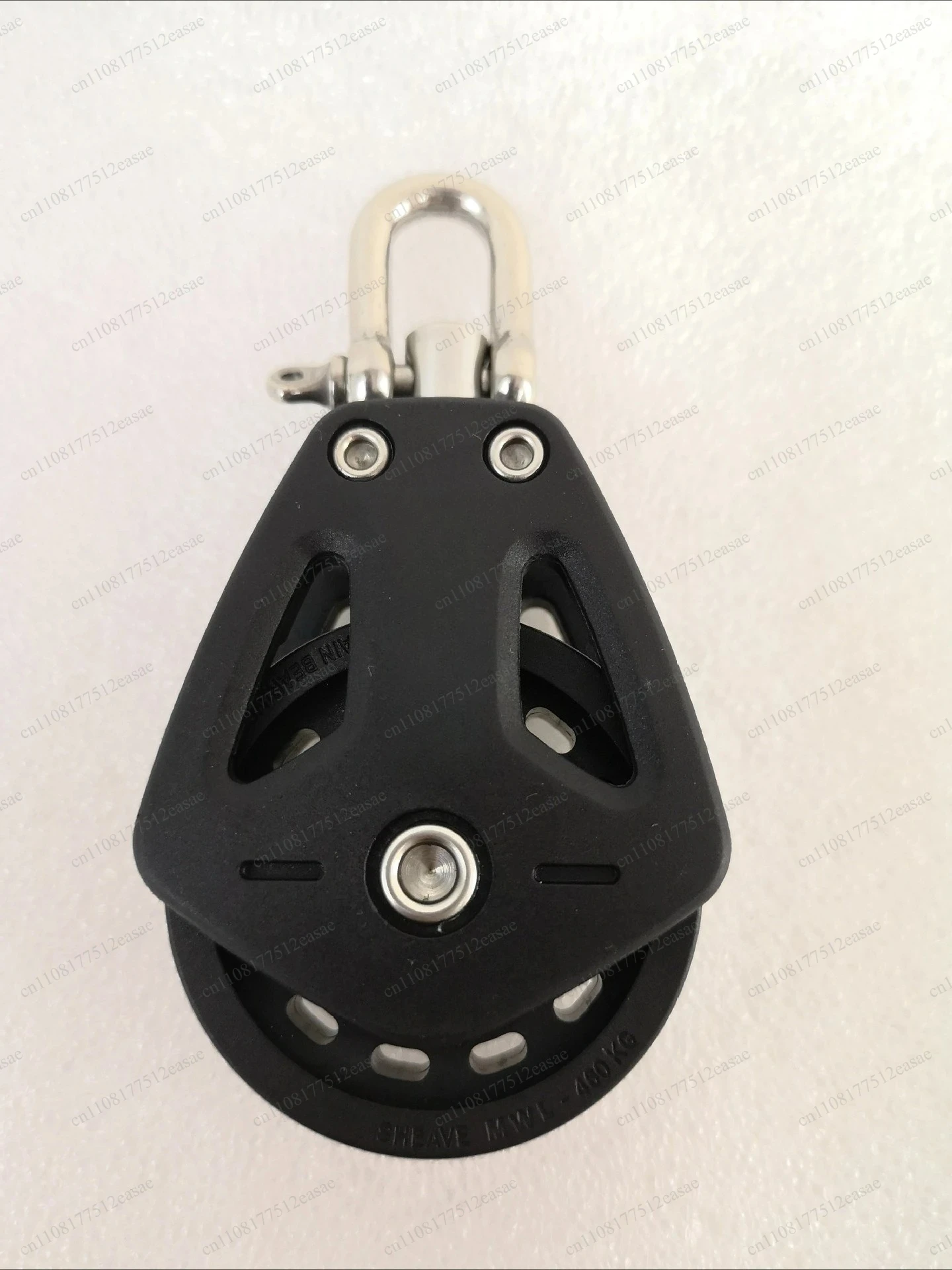 Marine Pulley Single Sheave 50mm Wheel 10mm Rope Swivel Eye Bearing Stainless Steel for Boat Yacht Sailboat Heavy Duty BP0501F