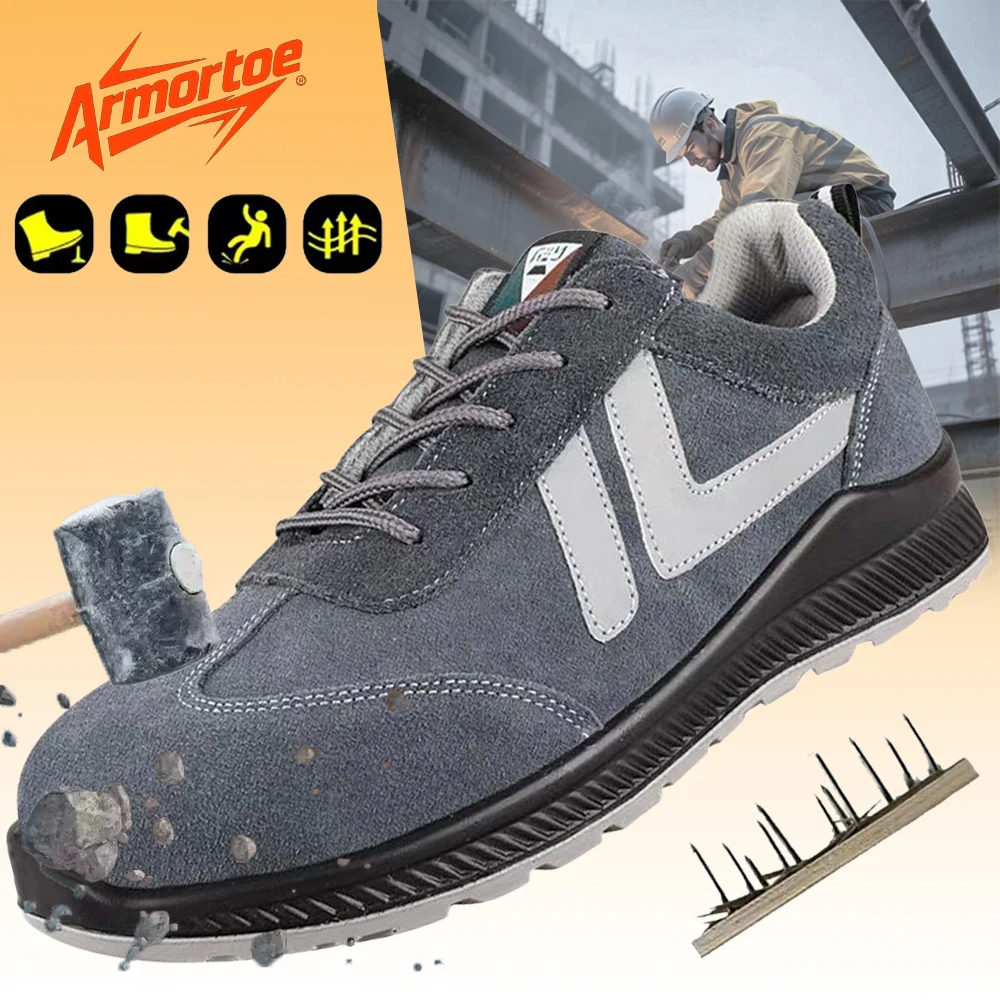 

ArmorToe Men's 6KV BreezeTech Work Shoes SteelGuard Puncture Proof GripMax Site-Proven Light Industrial Safety #Armor3028