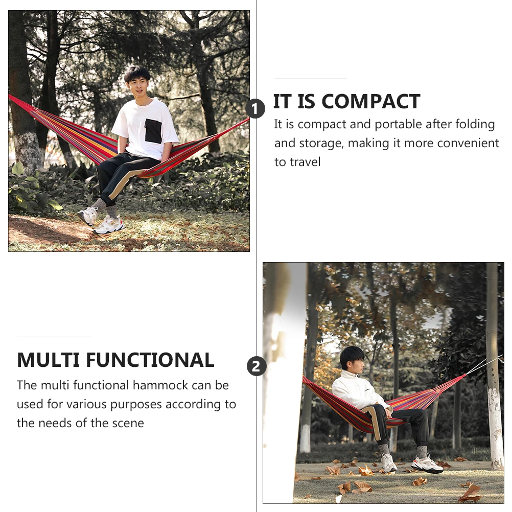 

1Set Single Hammock Outdoor Strong Foldable Camping Hammock Anti-Rollover Breathable Comfortable Swing Chair Swing Chair