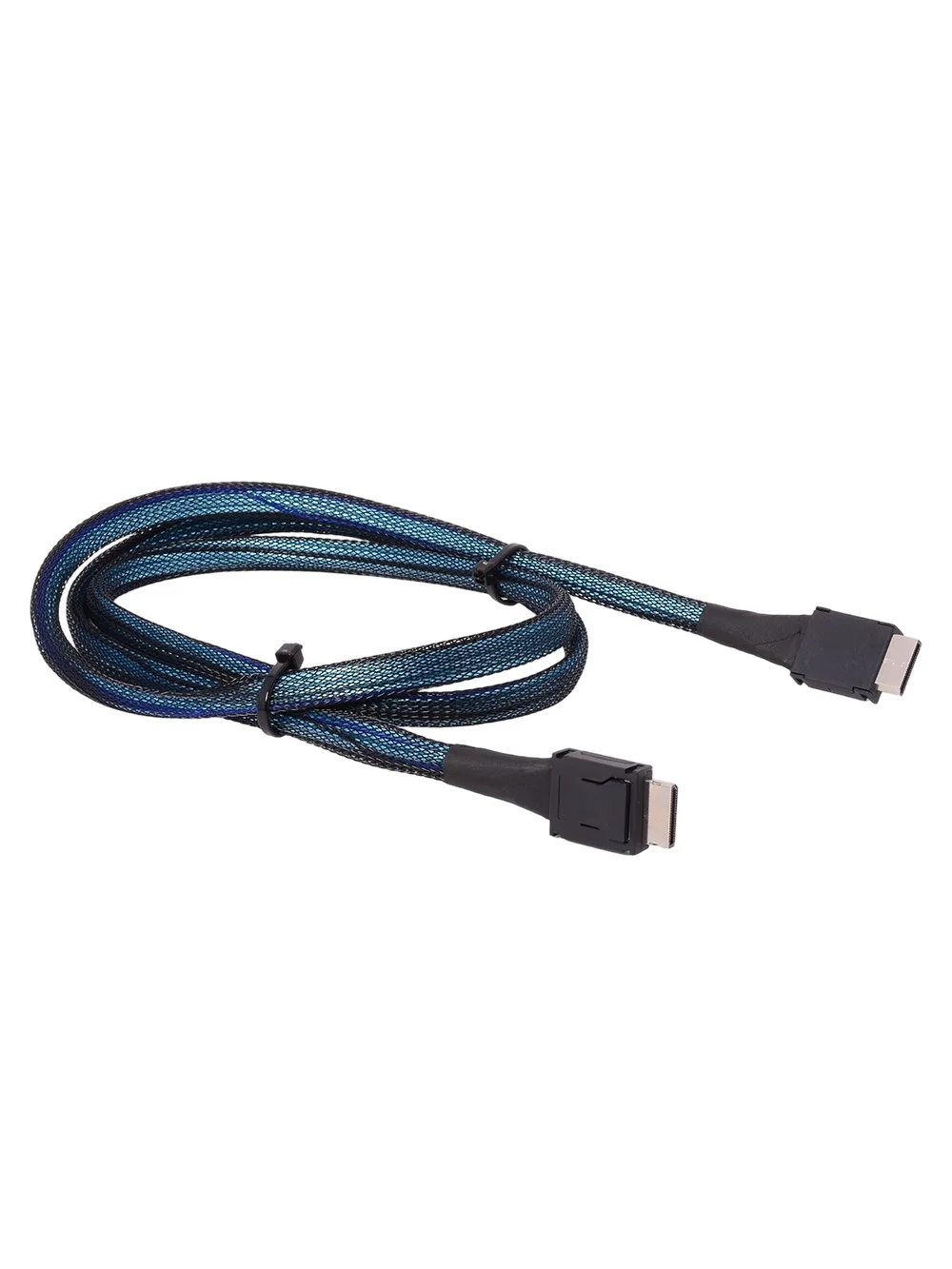 Kabel przedłużający PCIE 4.0 X4 Oculink 4i SFF-8611 do SFF8611, miękki, w oplocie, GEN4 64Gbps do GPU SSD OCuLink 4X, posrebrzany przewód — zdjęcie produktu 7