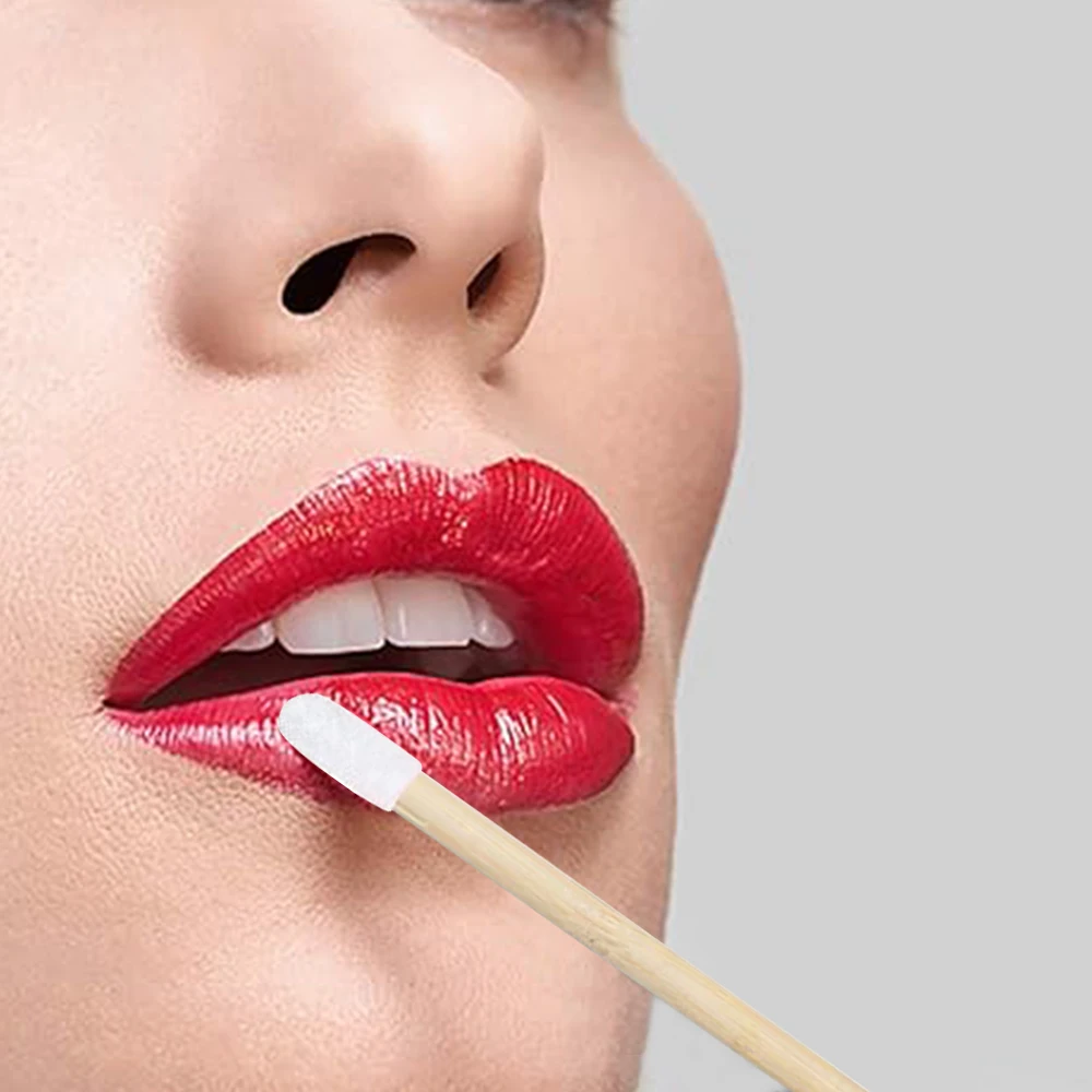 100/200pcs LipBrushes Kits Bamboo Handle Eyelash Brush Lipstick Gloss Wands Applicator Makeup Tool For Eyelashes Extension Tools