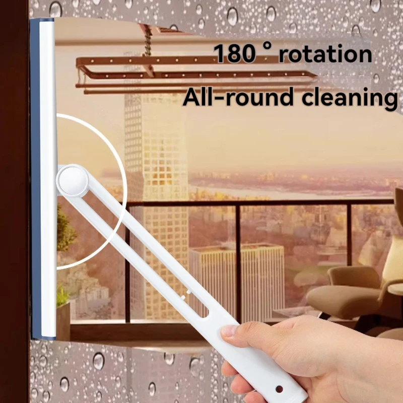 Foldable Shower Squeegee Glass Clean Scraper Washing Wiper Hanger Floor Window Cleaning Household Water Wall Hanging Mirror view 2