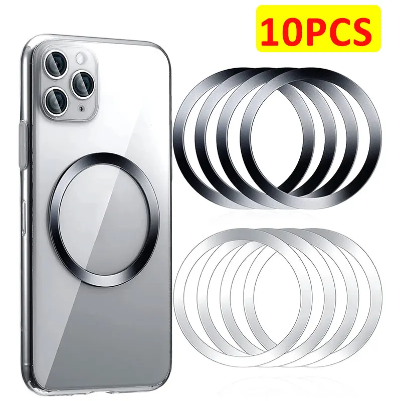 10PCS Universal Magnetic Metal Plate Ring Macsafe Sticker Support Wireless Charger Metal Plate Sheet for Magnet Car Holder