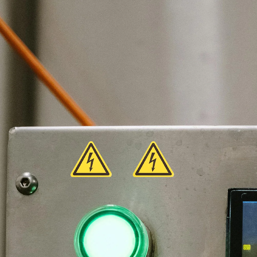 12Pcs Electrical Panel Warning Stickers High Voltage Triangle Signs Safety Warning Labels Caution Electrical Stickers