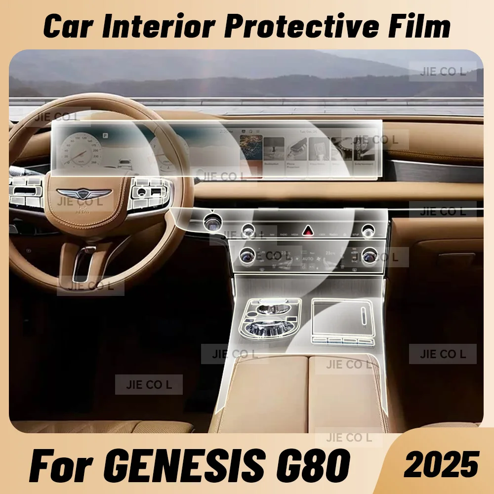 

Для GENESIS G80 2025 устойчивая к царапинам салон автомобиля, центральная консоль, медиа-приборная панель, навигация, защитная пленка из ТПУ