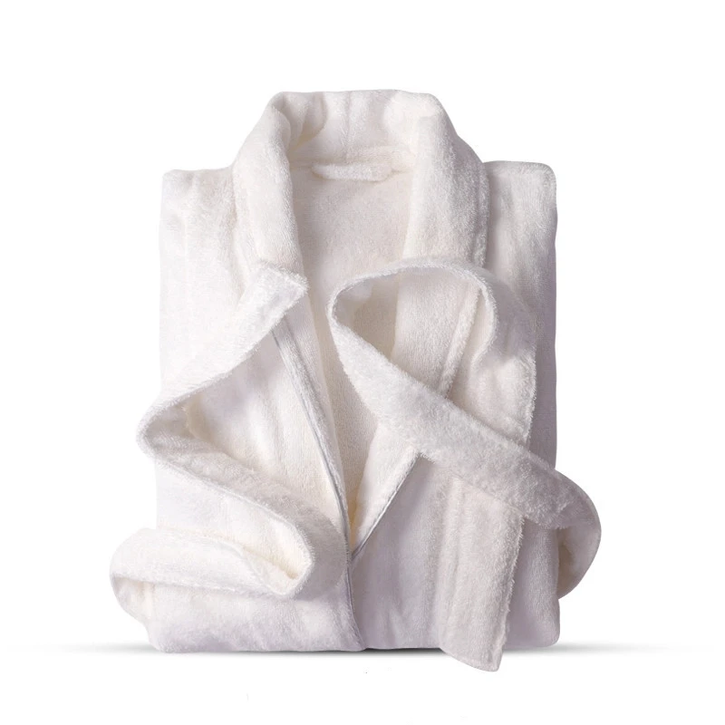 M-Größe, dicker Baumwoll-Bademantel für Damen und Herren, Winter, warm, Spa-Nachtwäsche, lange Robe, saugfähig, schnell trocknend, Heim-Loungewear, weicher Komfort