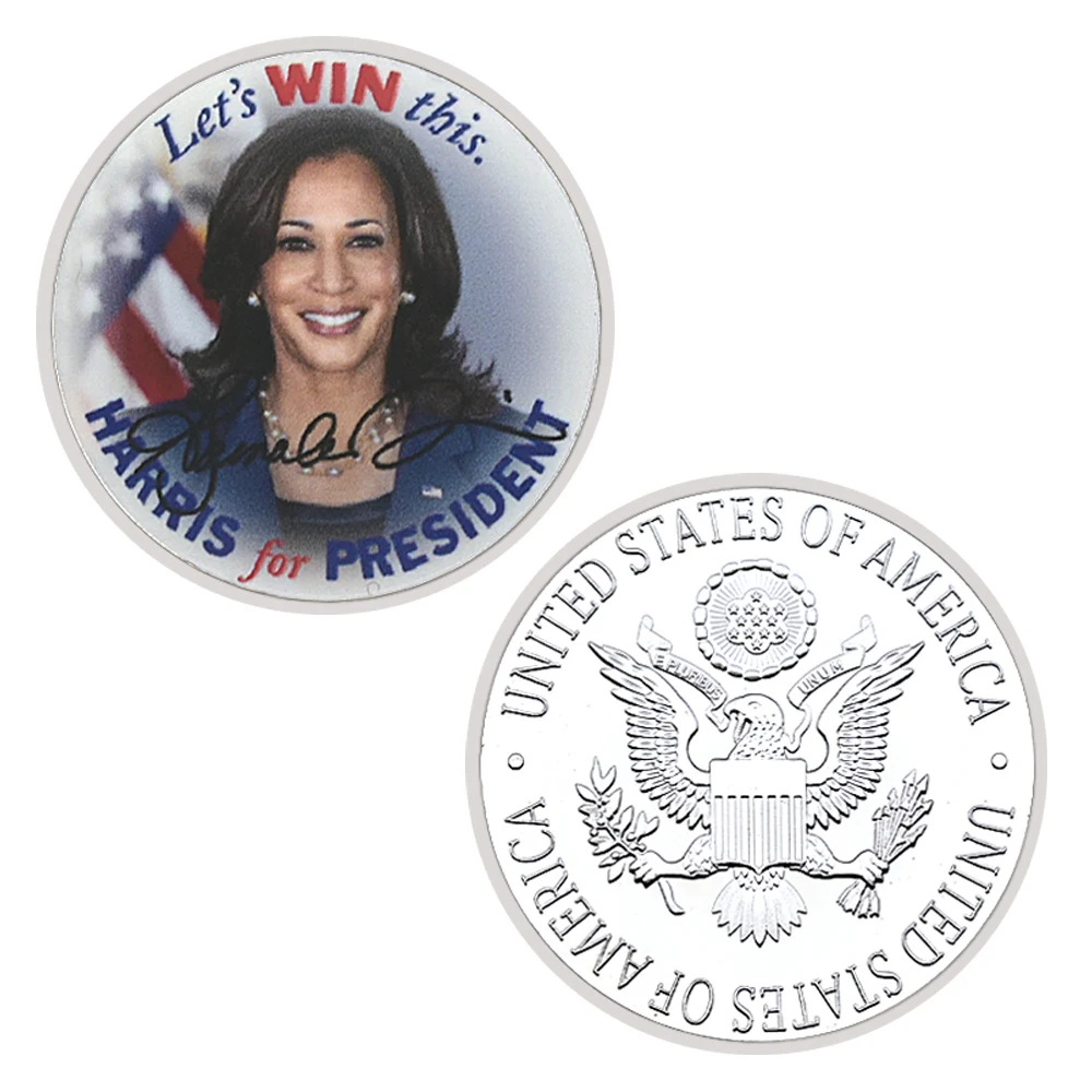 US President Kamala Harris Challenge Coin Metal Medallion Crafts Commemorative Coin Collection Fans Gift