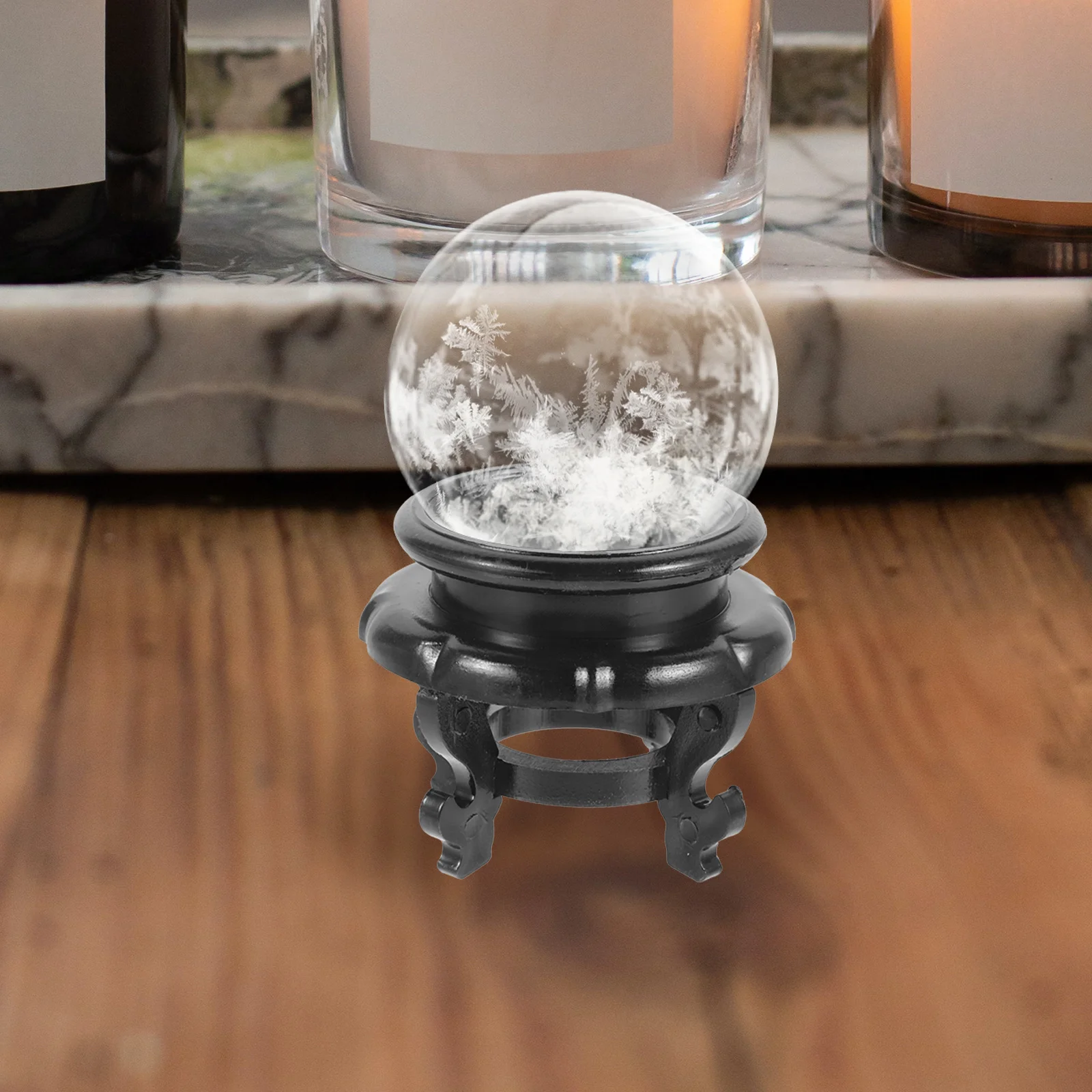 

Crystal Ball Holder Base Small Sphere Display Stand For Home Office Decorative Tabletop Art Craft Plastic Pedestal