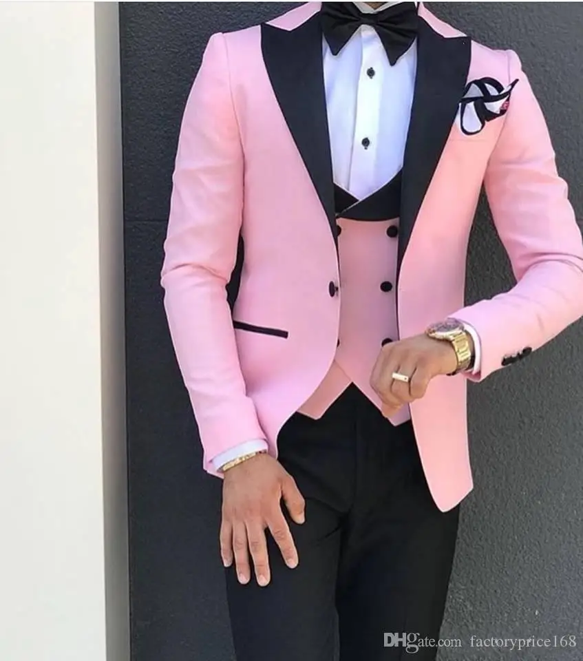 

New Arrival One Button Groomsmen Peak Lapel Groom Tuxedos Men Suits Wedding/Prom Best Blazer ( Jacket+Pants+Vest+Tie) B262