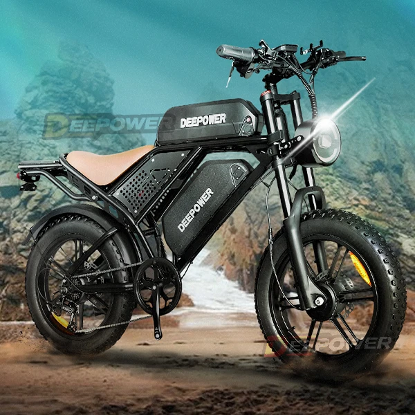 DEEPPOWER 折りたたみ電動自転車 ブラック Deepower 14 インチ折りたたみ電動自転車 400 ワットモーター