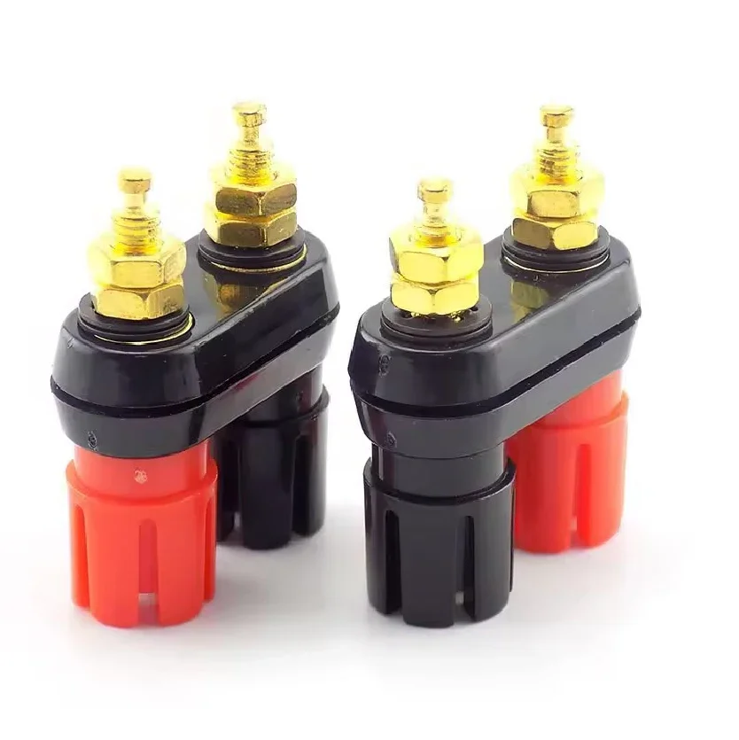4mm Gold Banana Jack Female Connector, Dual Binding Post Terminal Red Black, Chassis Mount for Amplifier, Speaker