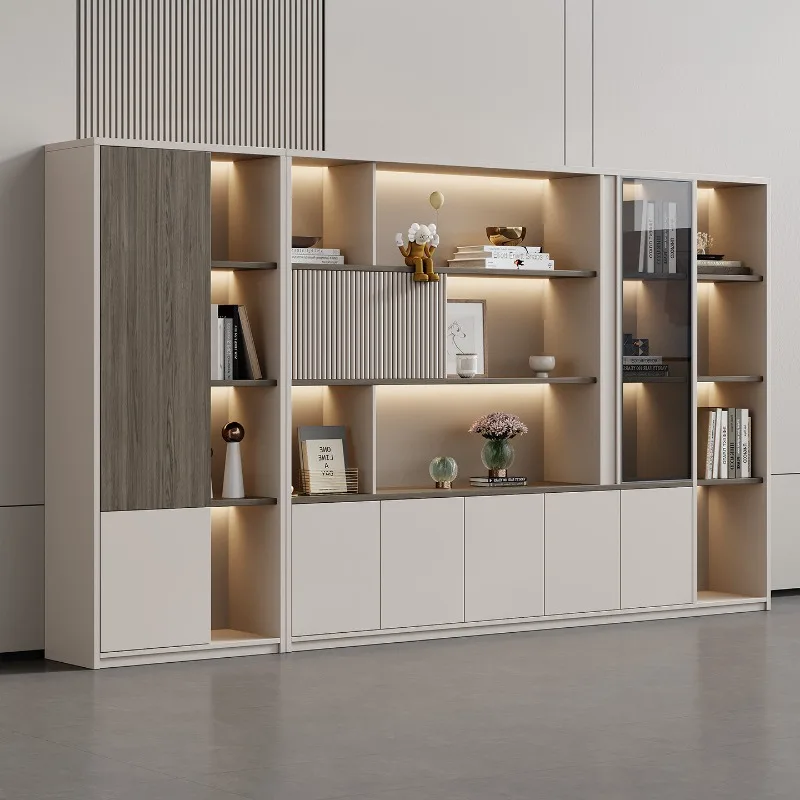 Office bookcase boss background document cabinet wooden data storage storage wall floor cabinet