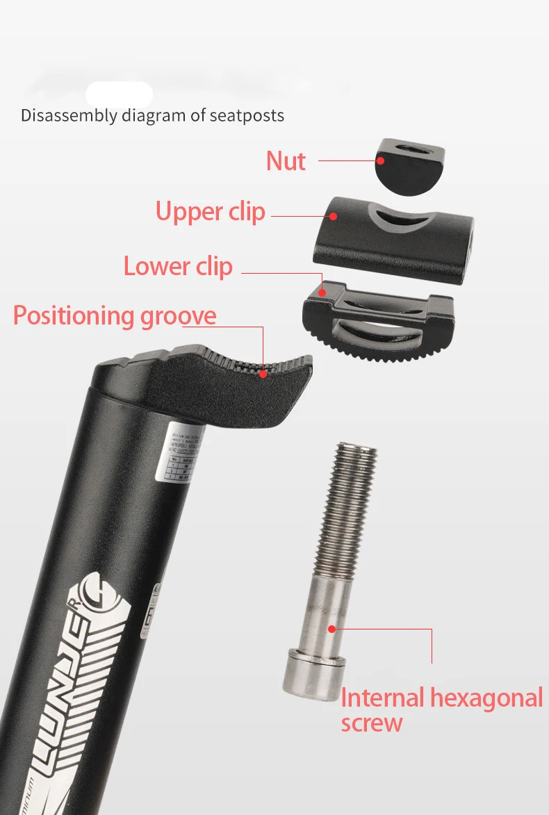 

Mountain Bike Seatpost 25.4 27.2 28.6 30.9 31.6*400mm MTB Bicycle Seat Tube Aluminum Alloy Road Bike Seat Post