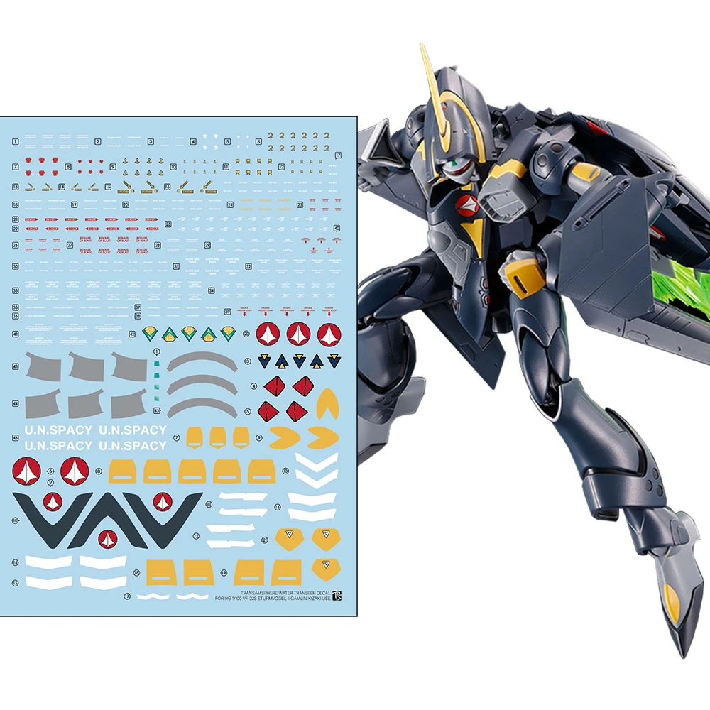 

Fortress Macross HG VF-22S Sturmvogel II Gamlin Kizaki Use Water Sticker