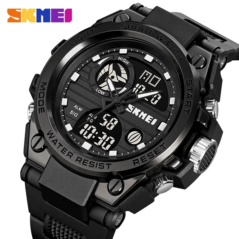 

Men Military Watch 50m Waterproof Wristwatch SKMEI Top Brand Casual Sport Style Digital Clock PU Band Watch Men Clock Male