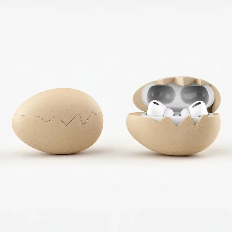 

Funny Cute Egg Headphone Case For Apple Airpods 4 3 2 Pro 2 Earphone Cover with Charm Silicone Headset Cases For Airpod Pro3 Gen