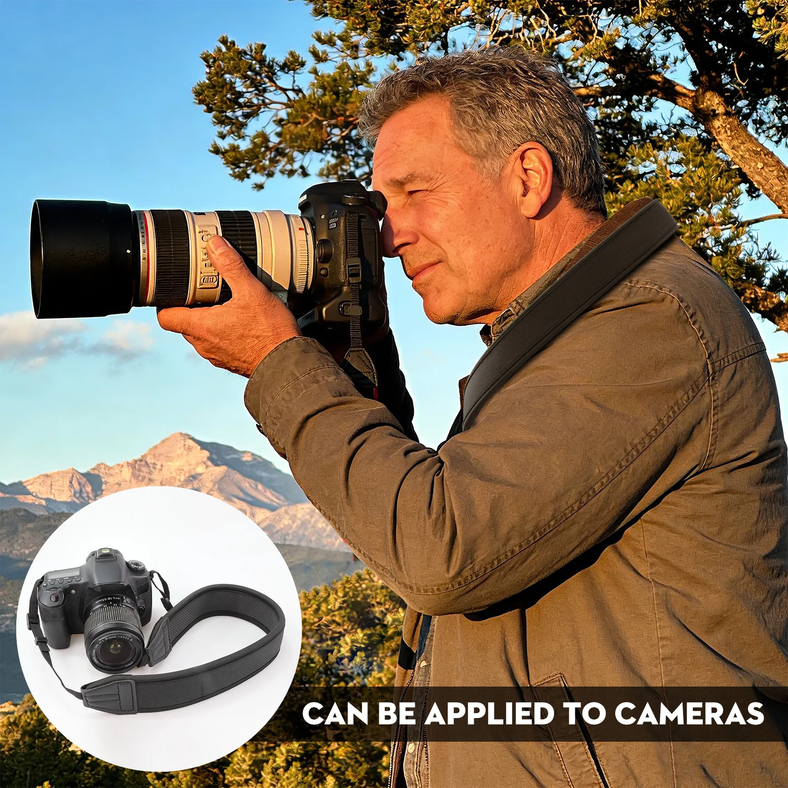 Datyson Binocular Strap with Wide Padded Shoulder Strap for Binoculars, DSLR Cameras, Camcorders - Black #B5P9888