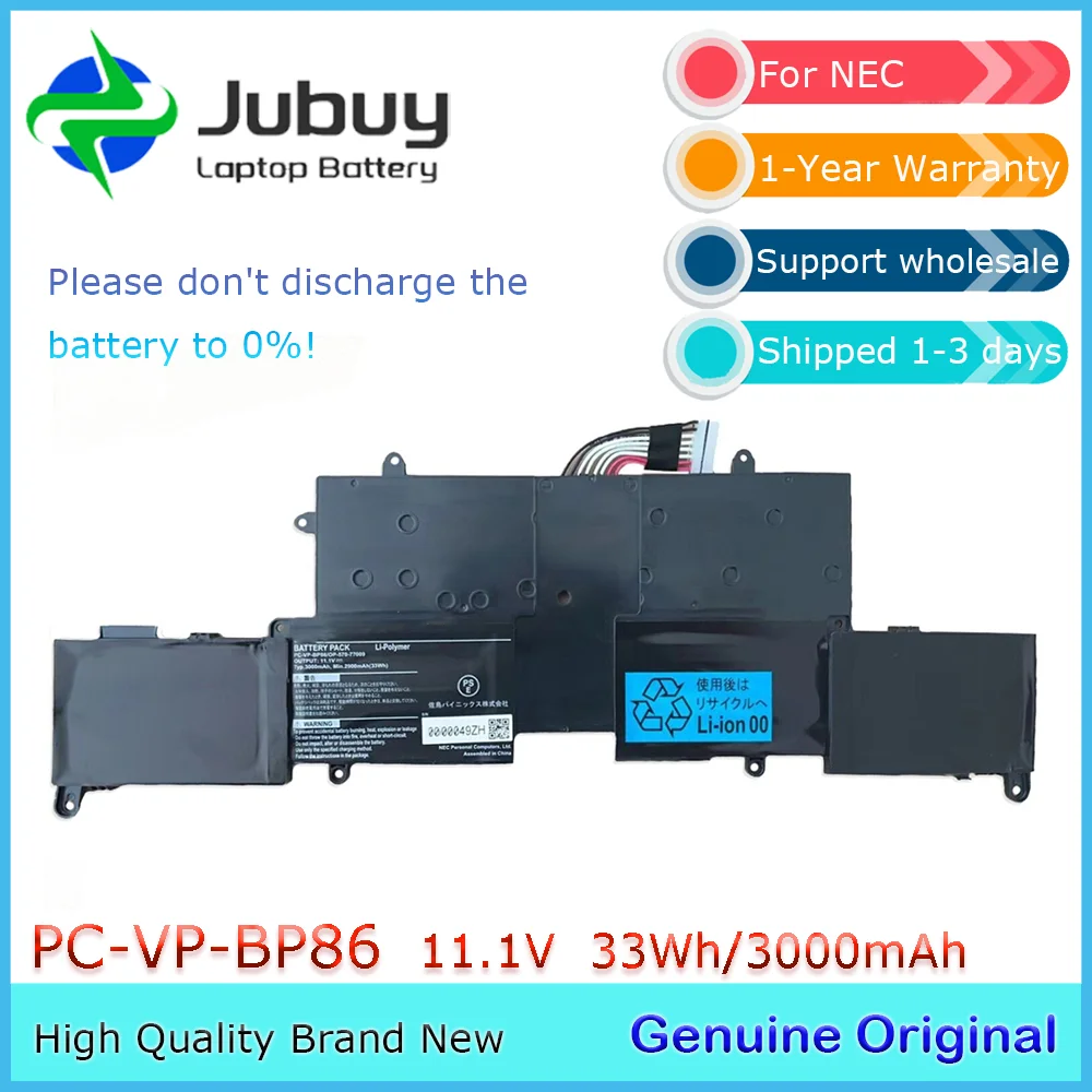 

PC-VP-BP86 Оригинальный аккумулятор для ноутбука 11,1 В 33 Втч для NEC LZ550 LZ750JS LZ550/JS 3UPF 454261 -2-T0882 OP-570-77009