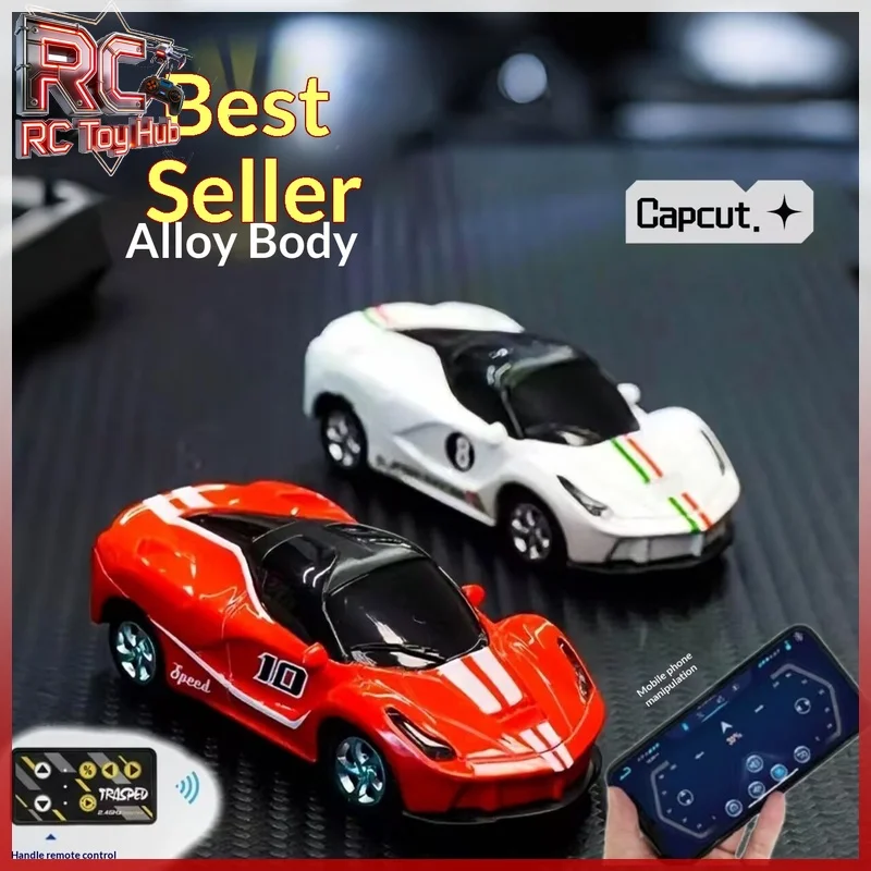 

Mini Alloy Rc Car High Speed 2.4g Pocket Size Metal Remote Control Vehicle Desktop Racer Durable Toy Gift For Kids Boys Men