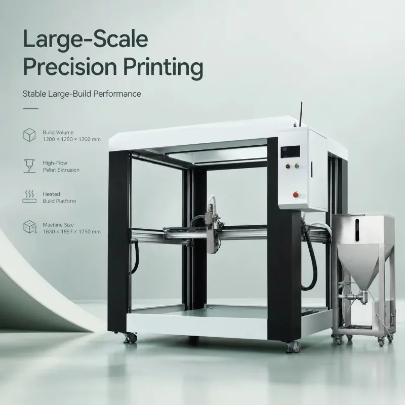 Super Large New Automatic 3D Printer 1.2 Meter Build Volume Aluminum Alloy Industrial FGF Machine USB Prototyping Tooling 1 Year