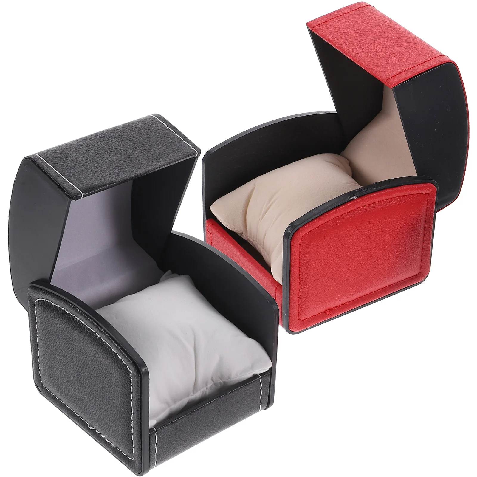 

2 Pcs Watch Display for Men Wristwatches Jewelry Storage ganizer Case Elegant Gift Packing Box Travel Use PU Material