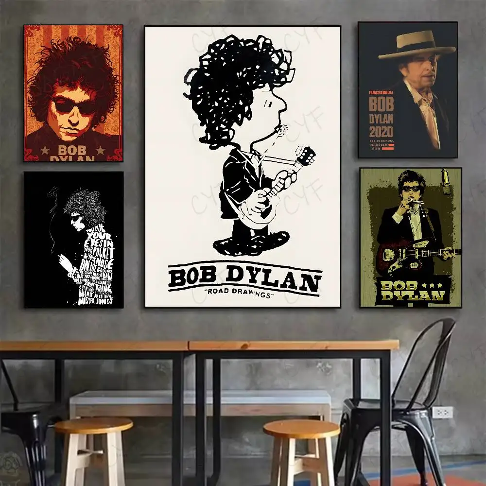 Bob Dylan Band Poster HD Art Sticky Wall Waterproof Home Living Room Bedroom Bar Aesthetic Decoration