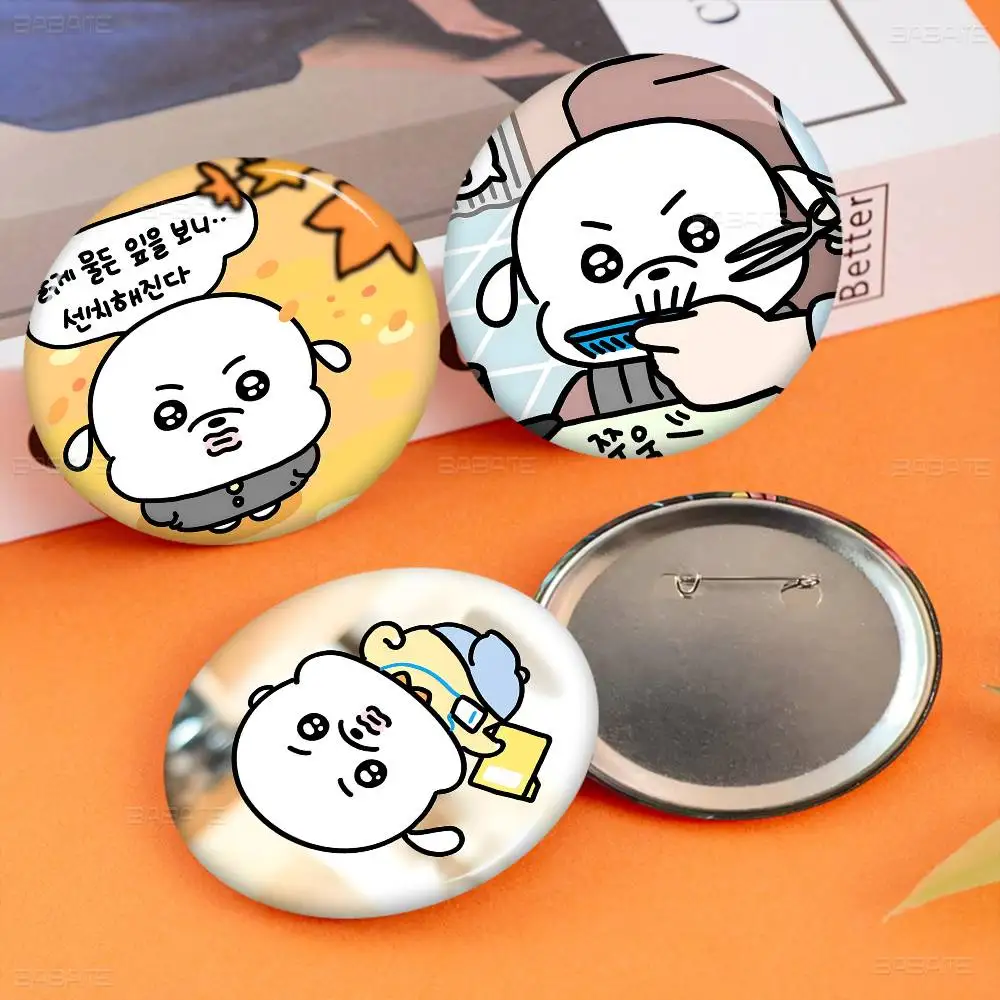 Anime B-Bokseul Round Button Pins Slogan Creative Brooches Backpack Clothes Decoration Fashion Cartoon Jewelry Gifts
