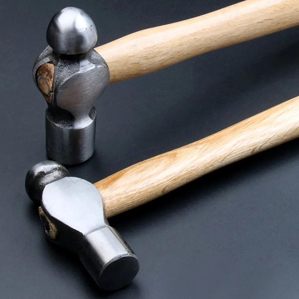 1Pcs Premium Carbon Steel Chasing Hammer for Jewelry Making Featuring Large Face Flattening Surface Non Slip Wood Handle Jewelry