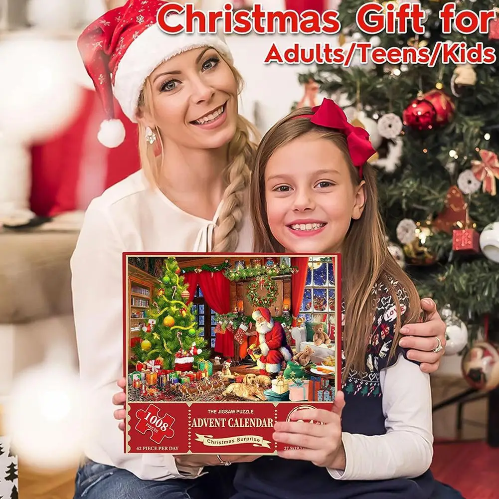 Christmas Surprise Countdown Puzzles Advent Calendar Day Santa Jigsaw Claus Calendar 24 Christmas ﻿ Countdown Gifts B2U1