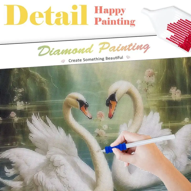 CHENISTORY 5D DIY Diamond Painting Swan Cross Stitch Kit Diamond Embroidery Animal Pictures Of Rhinestones Home Decor Gift