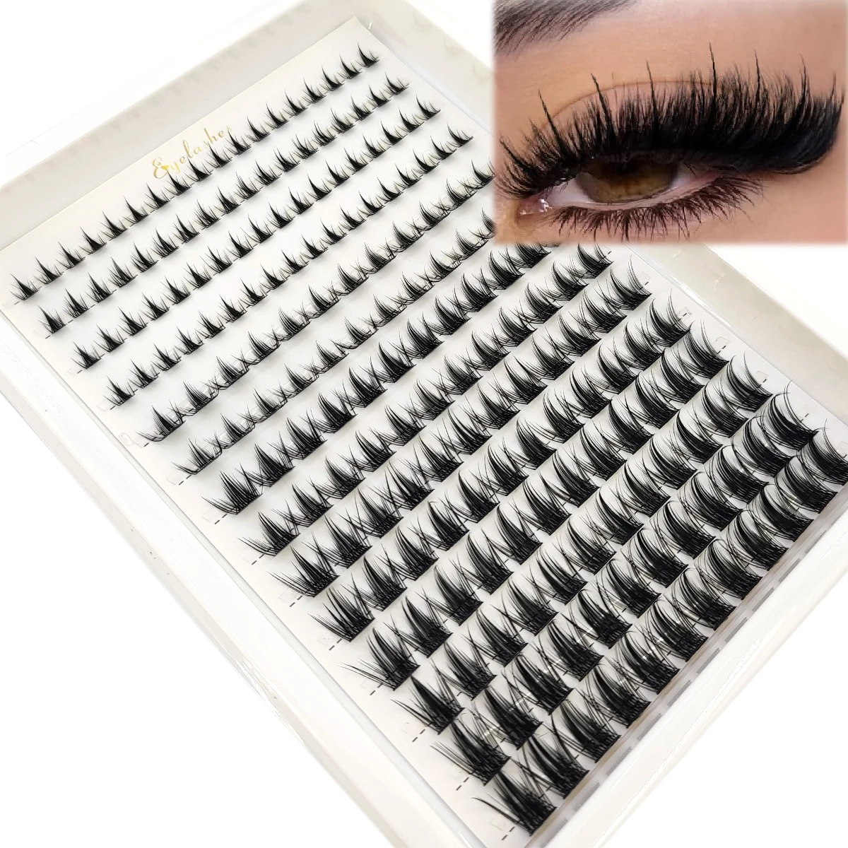 HBZGTLAD14 False Lash Bundle Makeup Lash and Bottom Lash DIY Manga Lash Extension Waterproof Personal Lash Bundle Makeup