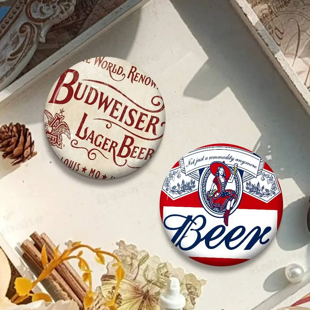 King Of Beer B-Budweiser Tinplate Soft Button Pin Brooch Metal Badge Custom Jewelry Accessories Hat Bag Lapel
