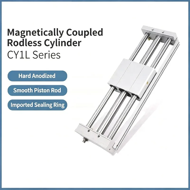 Magnetic Couple With Guide Rail Rodless Air Pneumatic Cylinders Piston Bese Customized CY1L10/15/20/25/32/40-50X100X150