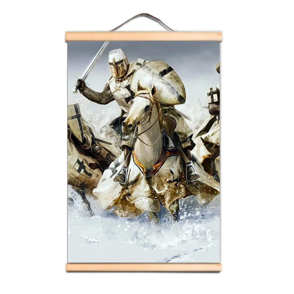 Transform Your Walls With This Vintage Knights Templar Art Posters,  Christ Crusades Warrior Canvas Scroll Painting Wall Charts