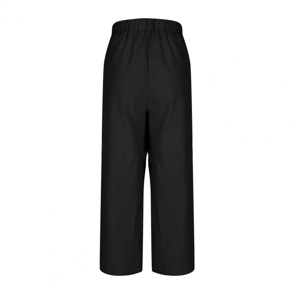 

Elastic Waist Trousers Casual Loose Fit Pants Stylish Women's High Waist Wide Leg Pants with Pockets Loose Fit Casual for Daily