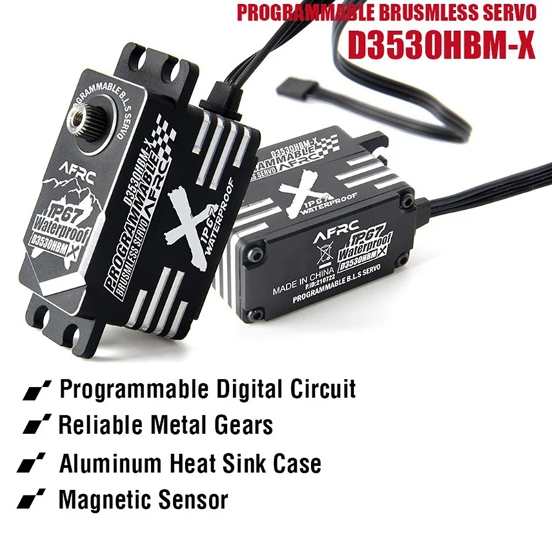 AFRC D3530HBM-X Programmable Brushless Smart Servo Magnectic Sensor Waterproof Steering Gear For RC Aircraft/Drift Car