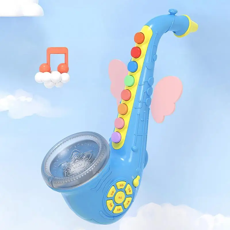 Brinquedo de trompete brinquedo de música interativa com luz e som simulado brinquedo de trompete musical portátil instrumentos musicais educativos para