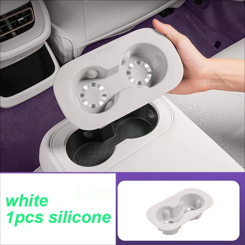 for Avatr 06 2025 Car Rear Row Silicone Cup Storage Box Holder Rear Armrest Waterproof Storage Box Interior Accessories