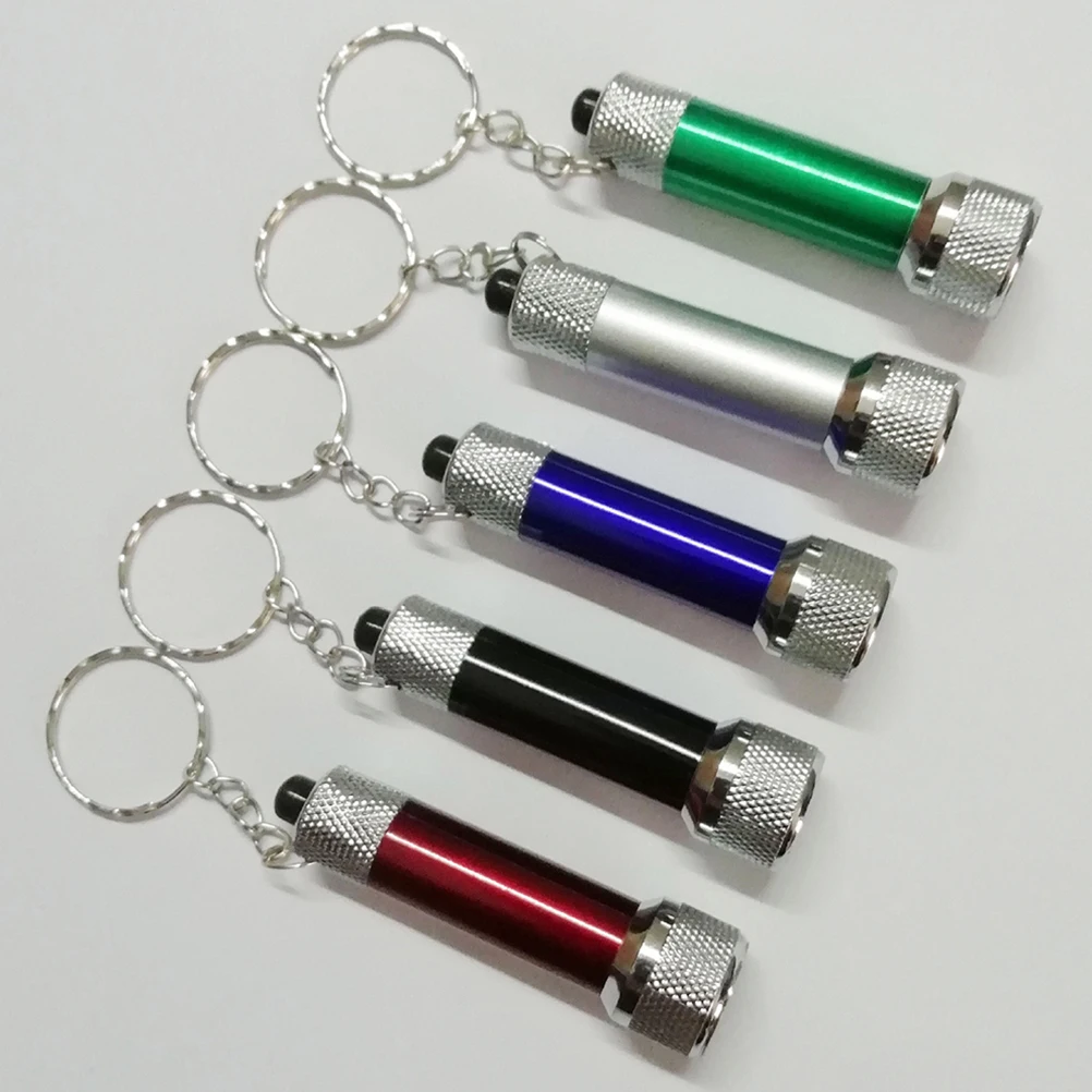 

10 pcs Mini LED Aluminium Torch Flashlight Mini Torch Key Ring Keychain Alloy Key Ring Portable Gifts Holiday Decor