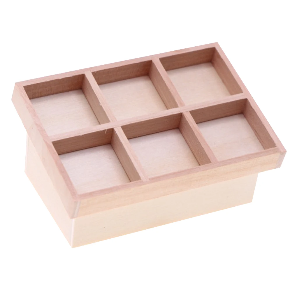 

Miniature Wooden Fruit Vegetable Shelf Natural Finish DIY Paintable Mini Grocery Rack Dollhouse Display Accessories