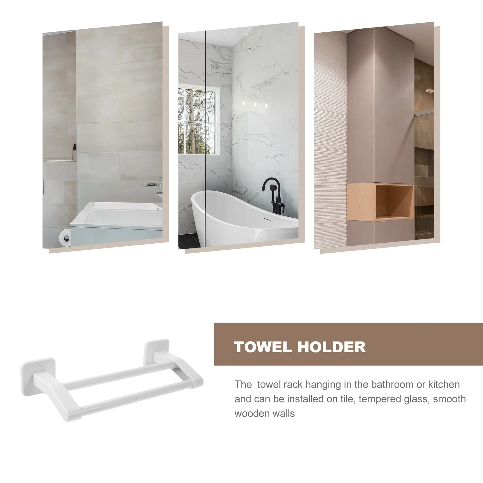 

Bathroom Towel Rack Punch Free Space Aluminum ABS Wall Mounted Organizer Towel Holder Kitchen Bathroom