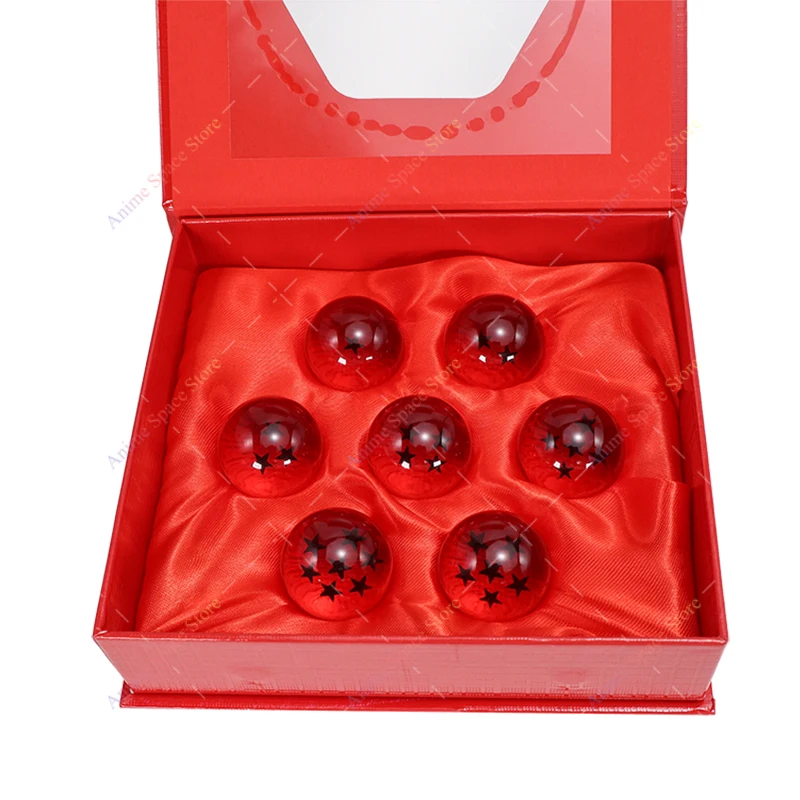 Figura de Dragon Ball Z, juego de bolas de cristal rojo de 7 estrellas, Shenron azul naranja, 3,5 cm, colección de bolas de cristal transparente, juguetes ornamentales