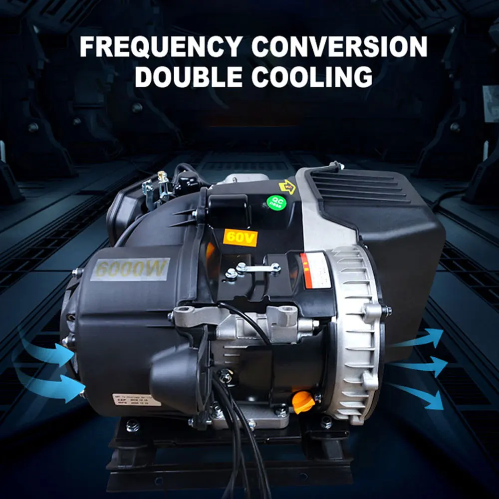 6kw 5kw Double Cooling Electric Vehicle Range Extender 48V 60v 72v Electric Vehicle Car Generator Mute Frequency Conversion