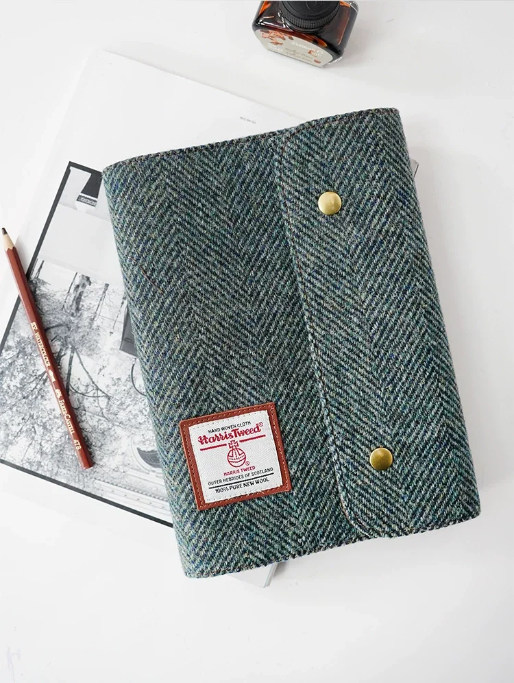 Harris Tweed A5 Snap Notebook, Harris Tweed A5 Journal, Loose-leaf Book, Work Book, Diary