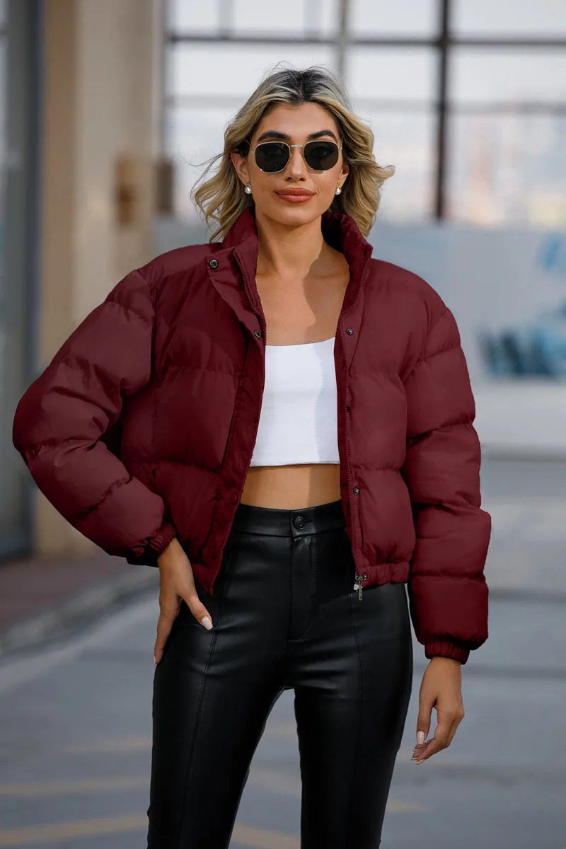 Jaquetas de inverno casaco quente feminino cor doce casual senhoras jaqueta estilo curto algodão-acolchoado outerwear mulher parkas casacos wf309