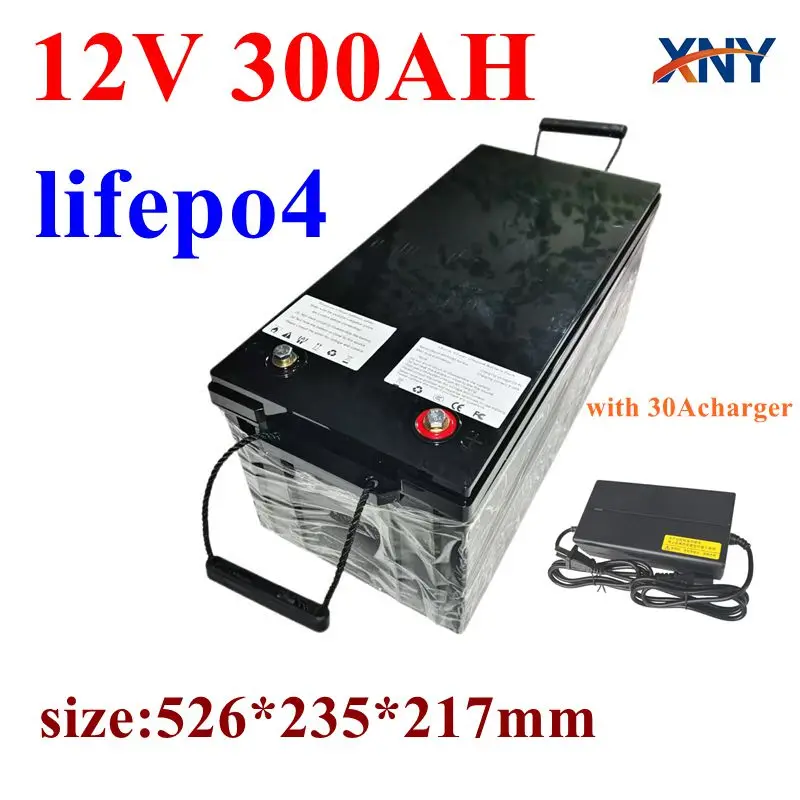 

Waterproof 12V 300AH Lifepo4 lithium battery 12.8V 300Ah for Lead acid replace inverter Base station boat AGV +30A Charger