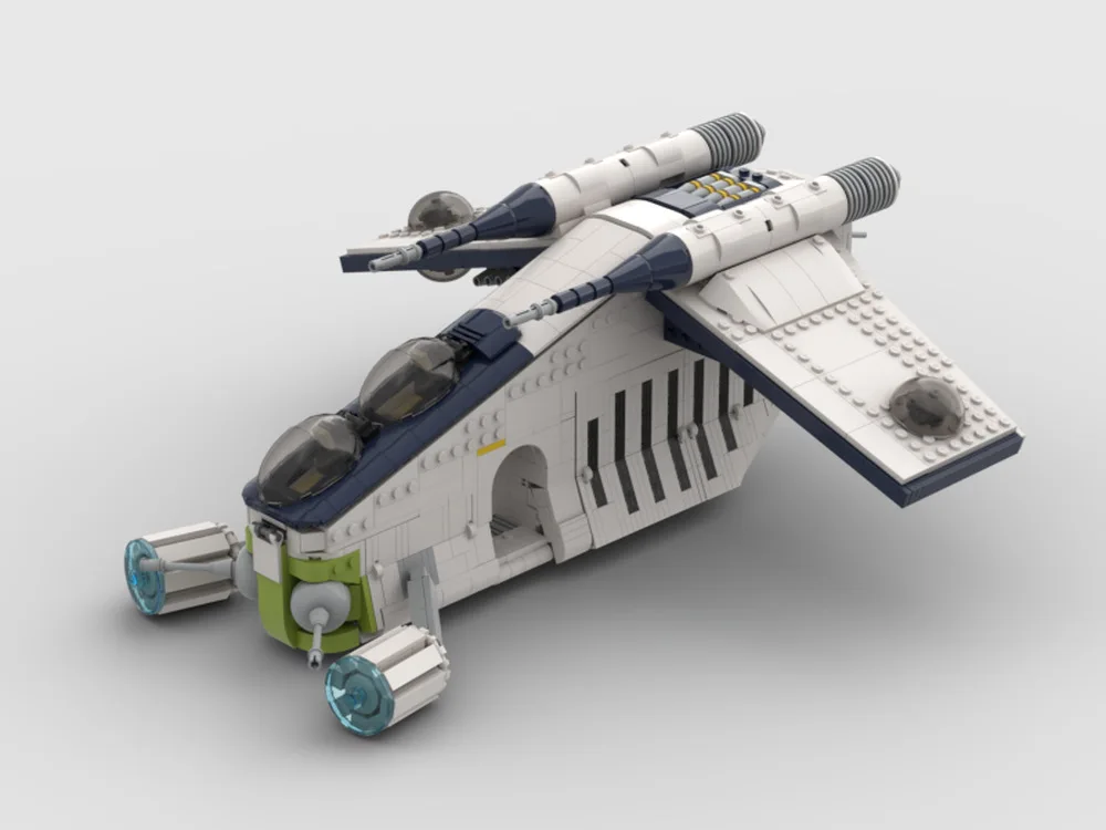 Wolf Squadron Armed Transport MOC Blocks, Sci-Fi Aircraft Model, DIY Collectible Toy For Space Military Hobby Fans