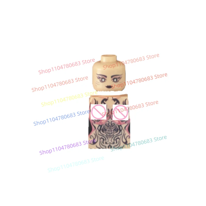 MOC Bouwstenen Kawaii Meisje Lange Speer Krijger Mini Figuur Assemblage Model Display Anime Cartoon Desktop Decor Speelgoed Cadeau